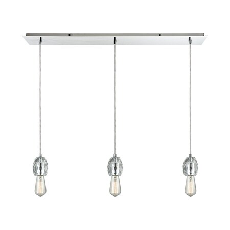 Elk Lighting Socketholder 3-Light Linear Mini Pendant Fixture in Polished Chrome 33220/3LP